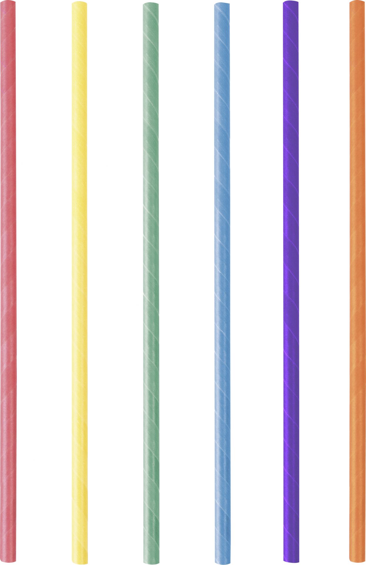 Trinkhalme, Papier Jumbo farbig gem.(schw./rot/blau/gelb/grün) 25cm Ø 0,8cm, 150