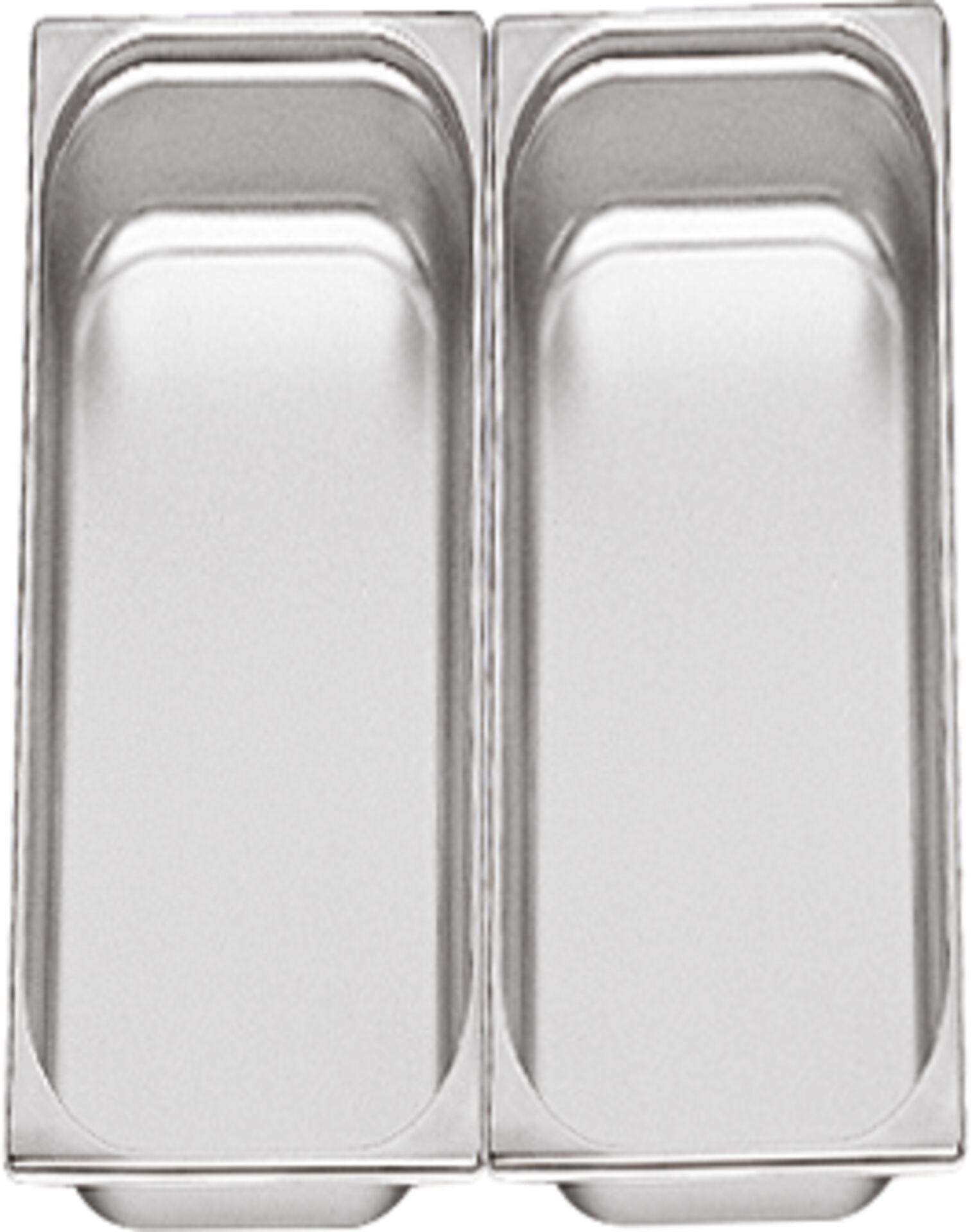 GN Behälter 2/4 x 65 mm Edelstahl Chrom-Nickel-Stahl 18/8, rostfrei.