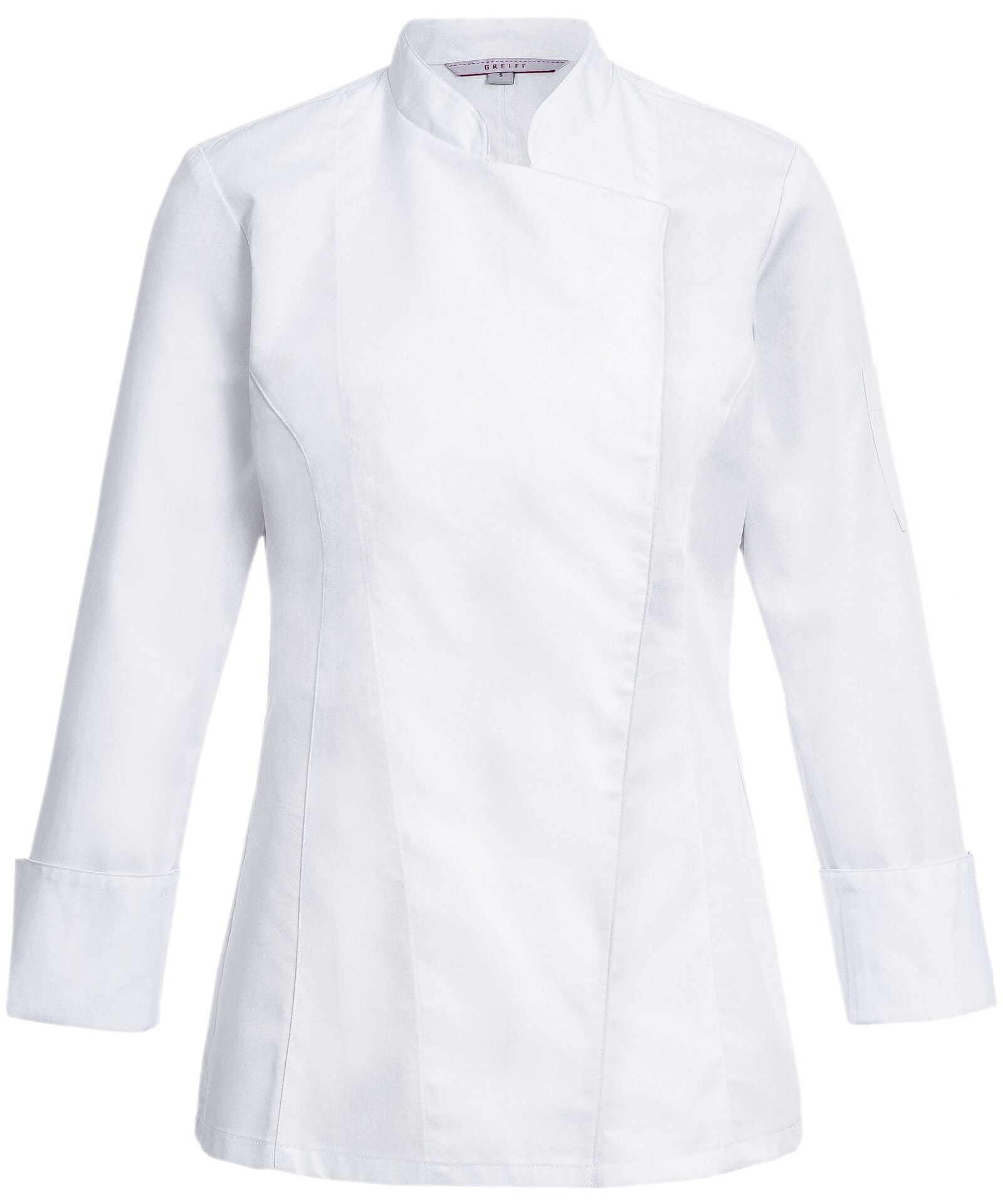 Kochjacke Damen, Druckknöpfe, langarm, weiß Gr. S
