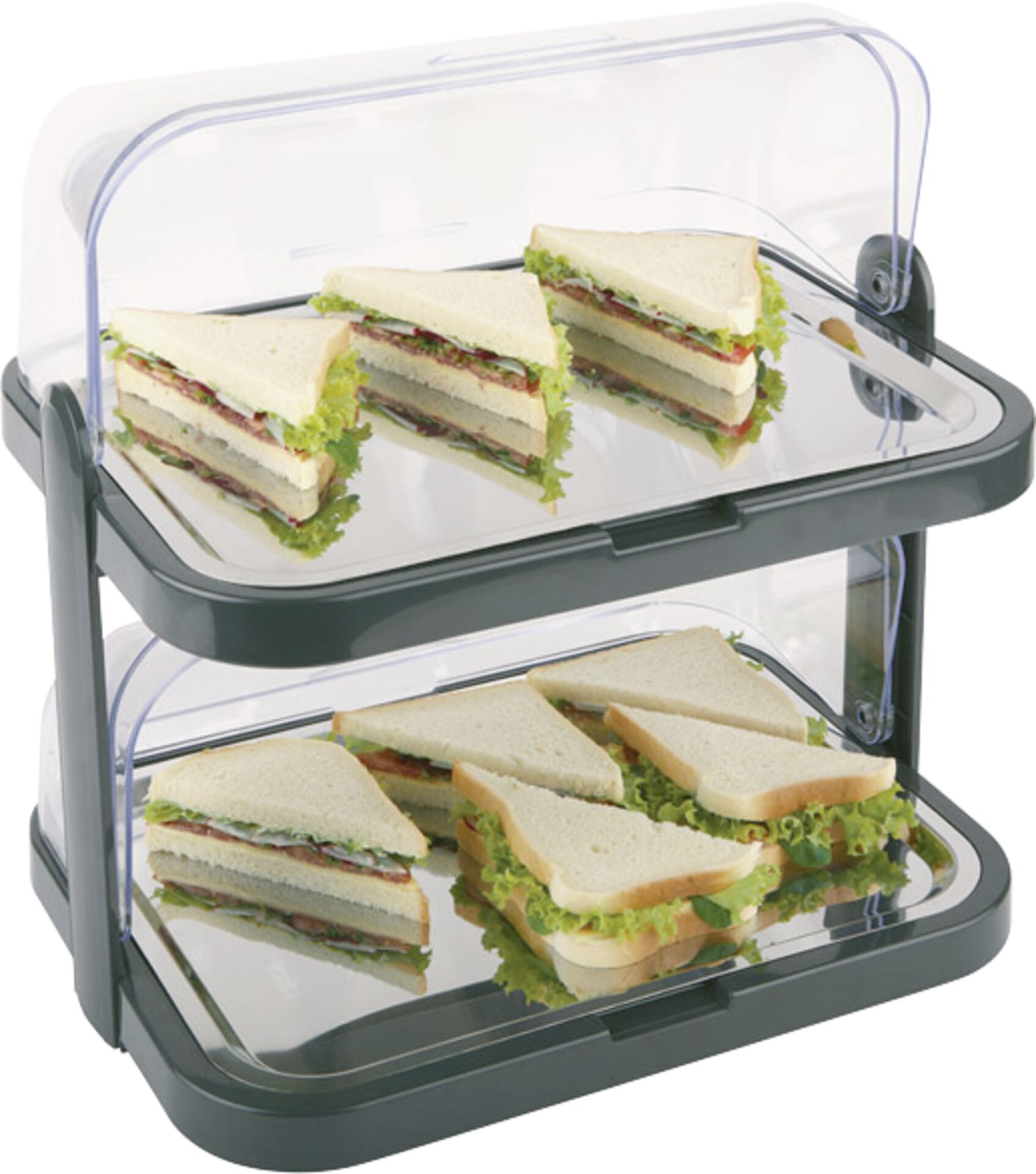 Buffetvitrine, schwarz, Set doppelt