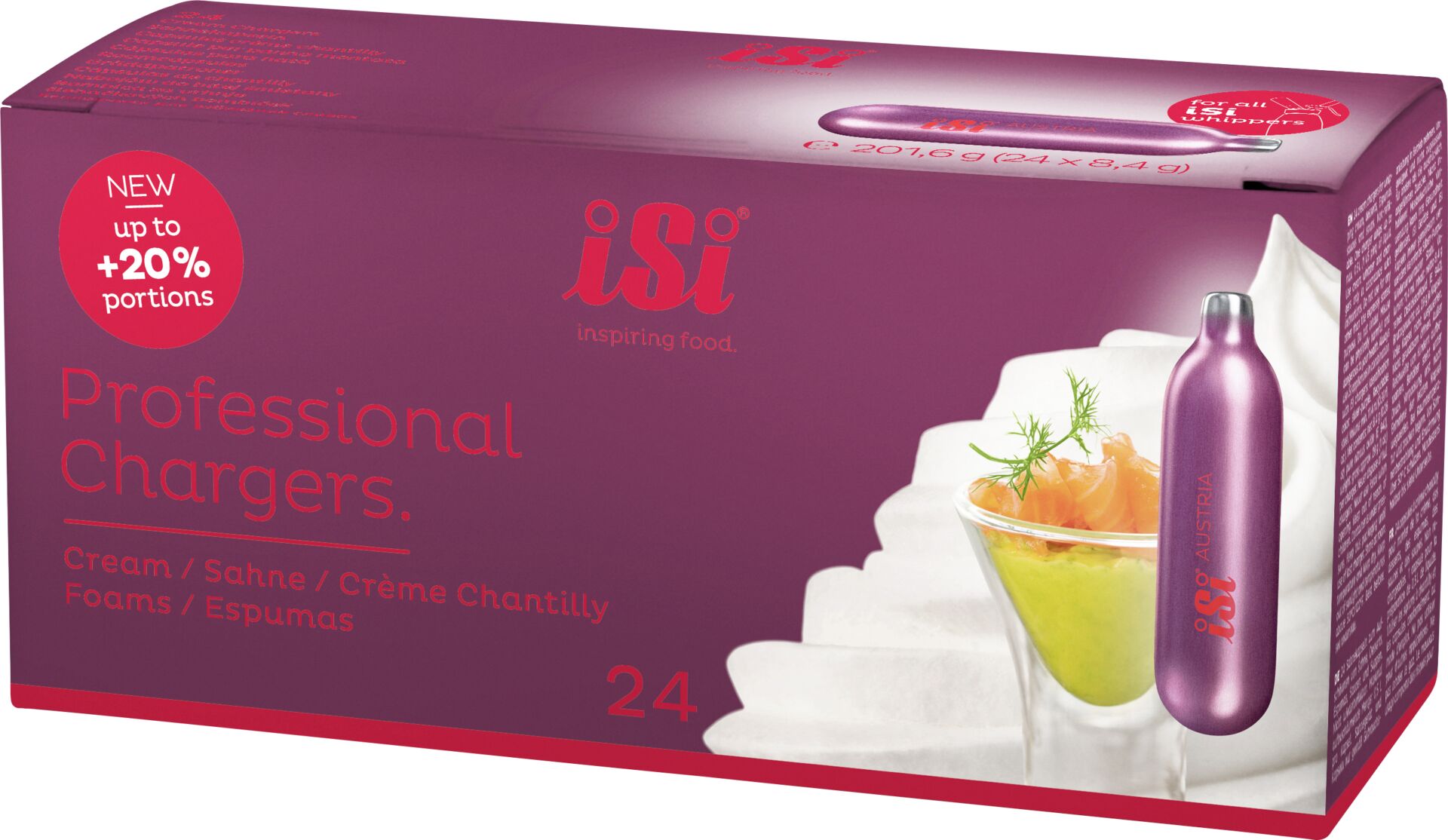 iSi Power Kapsel silber-purpur 24er Pack