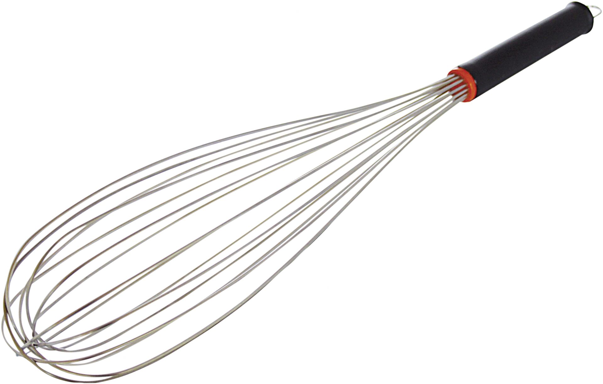 Rührbesen Edelstahl mit schwarzem Griff 16 Drähte Länge 45 cm