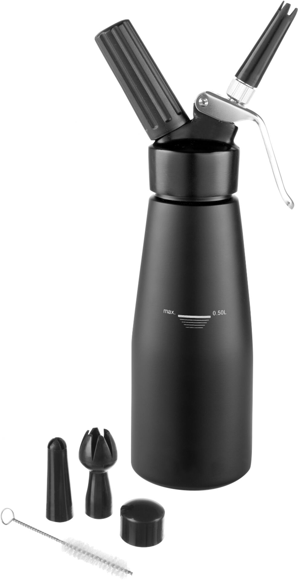 Sahnespender "Kitchen Line" schwarz Inhalt: 0,50L, Ø 8,0xH: 26,0cm, Aluminium