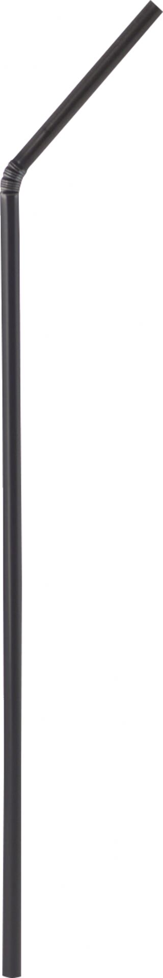 Trinkhalme, Papier Flexhalme schwarz 24cm Ø 0,6cm, 100er Pack