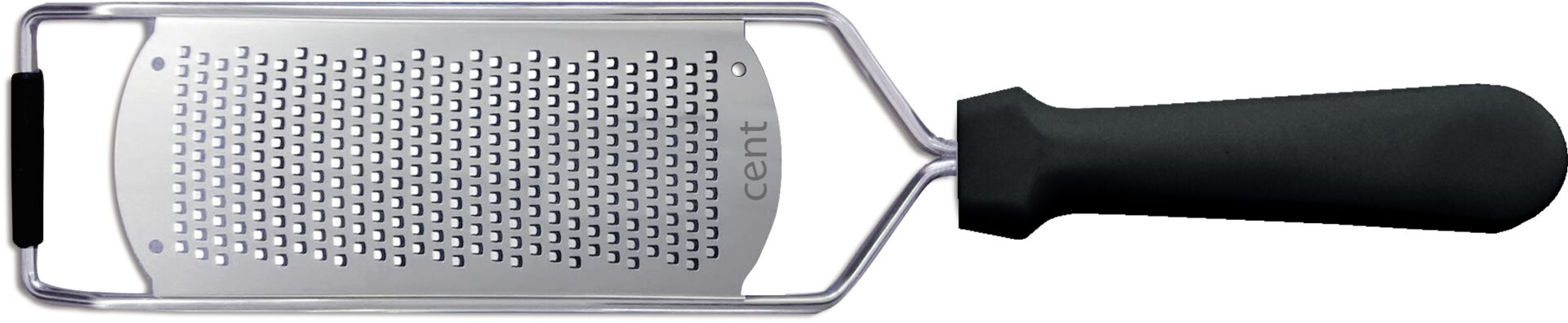 Handreibe "PRO" breit, Edelstahl, schwarzer Kunststoffgriff, oval geformt, 31,5x