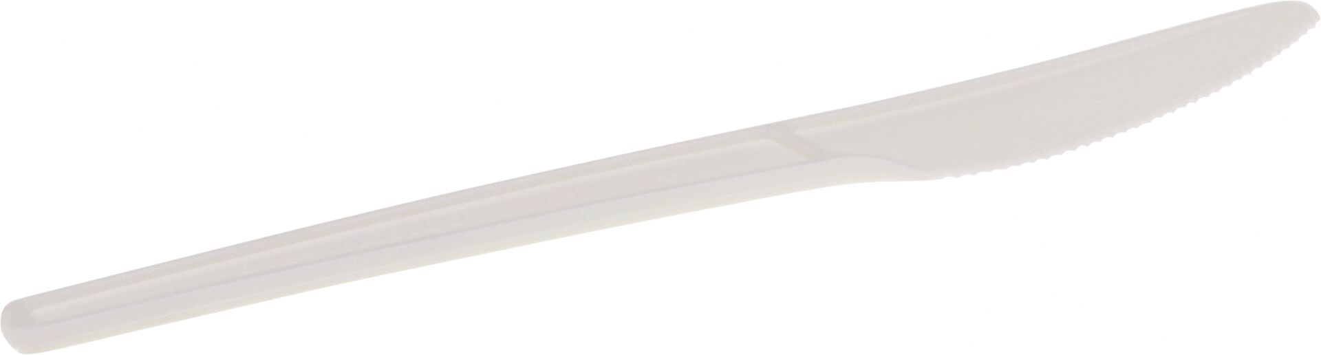 Mehrweg-Besteck "naturesse" weiß CPLA Messer 16,8 cm, 50er Pack