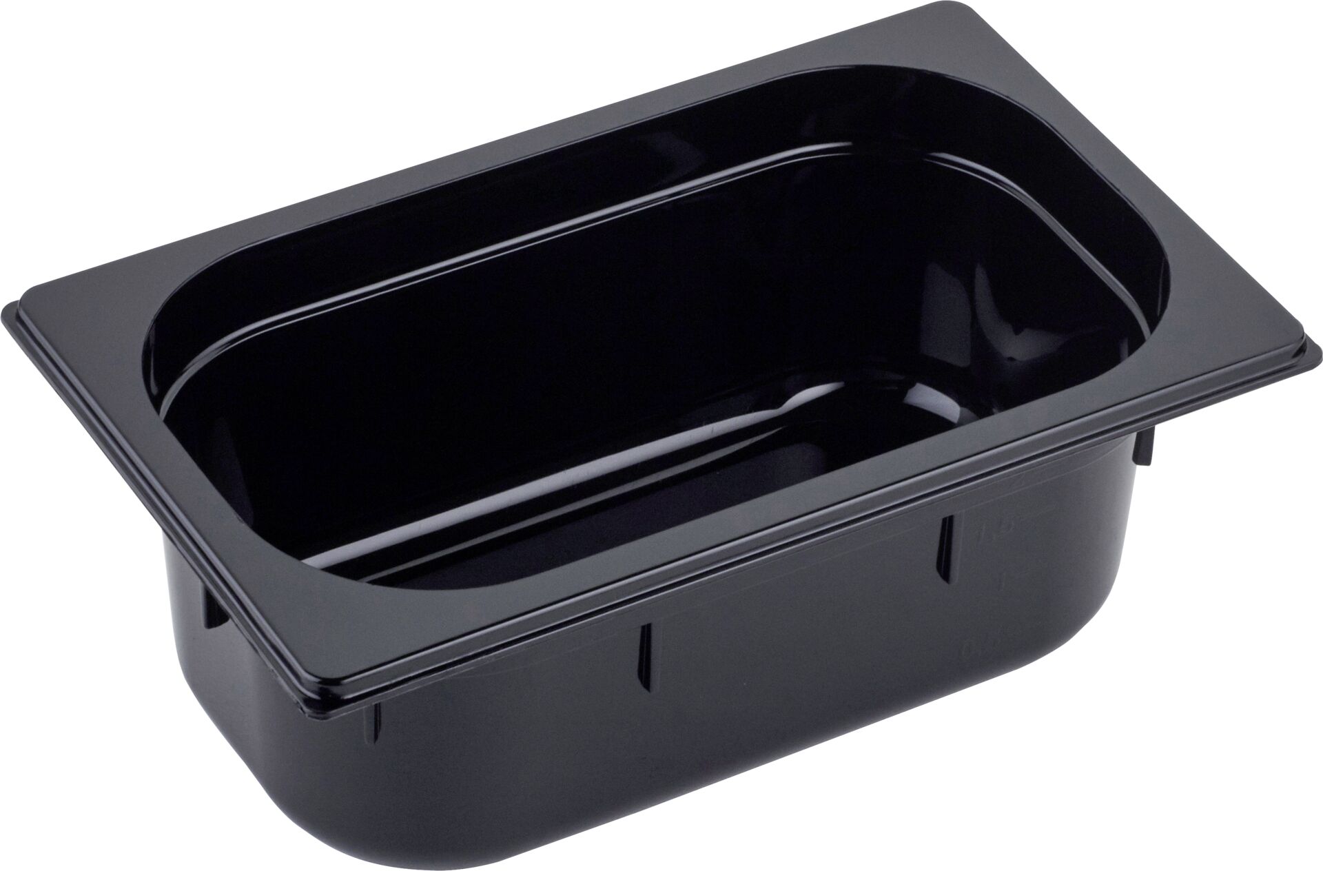 GN Behälter 1/4 Polycarbonat schwarz T: 100mm, 3,2L