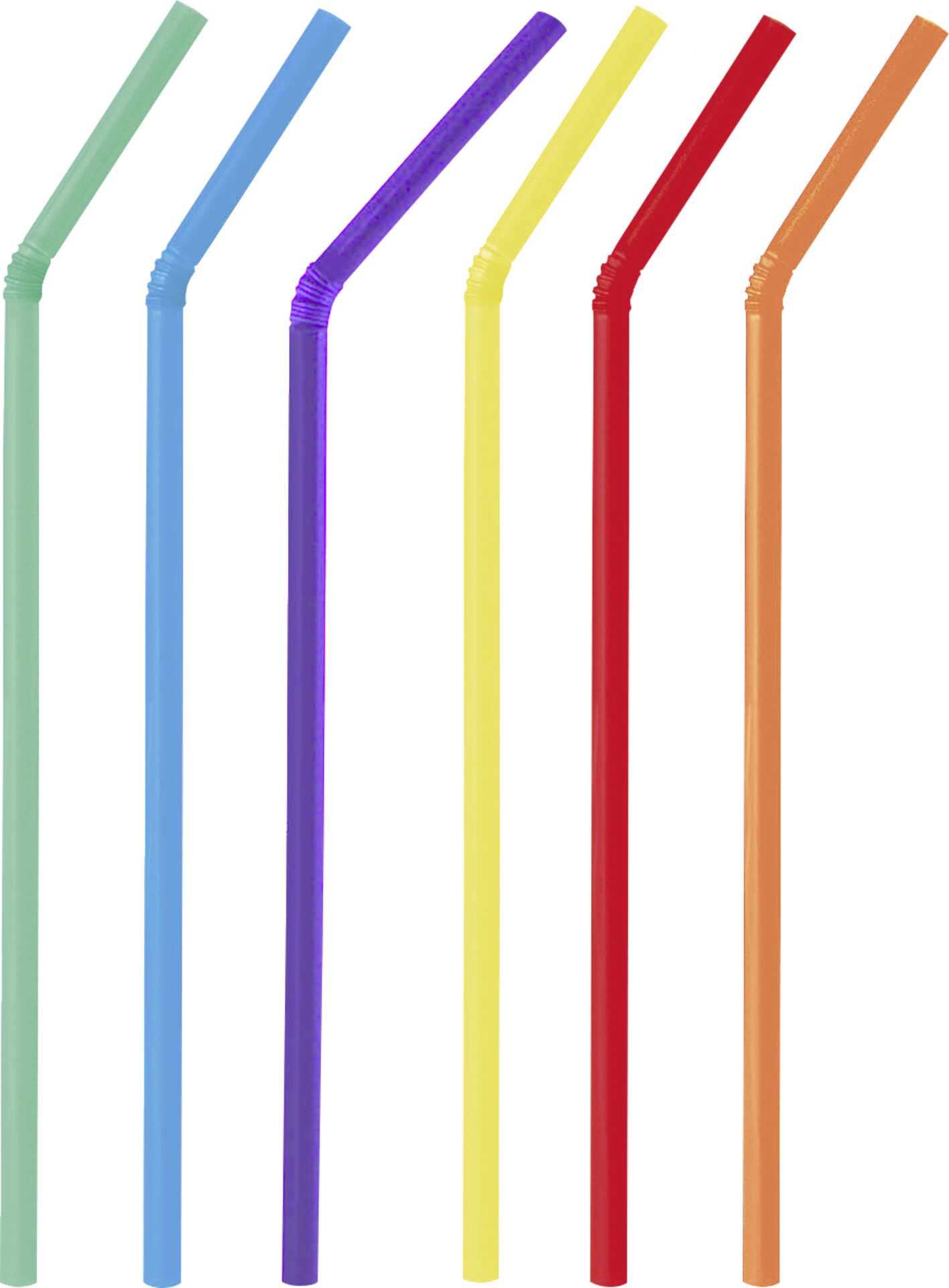 Trinkhalme, Papier Flexhalme farbig gem. (schw./rot/blau/gelb/grün) 24cm Ø 0,6cm