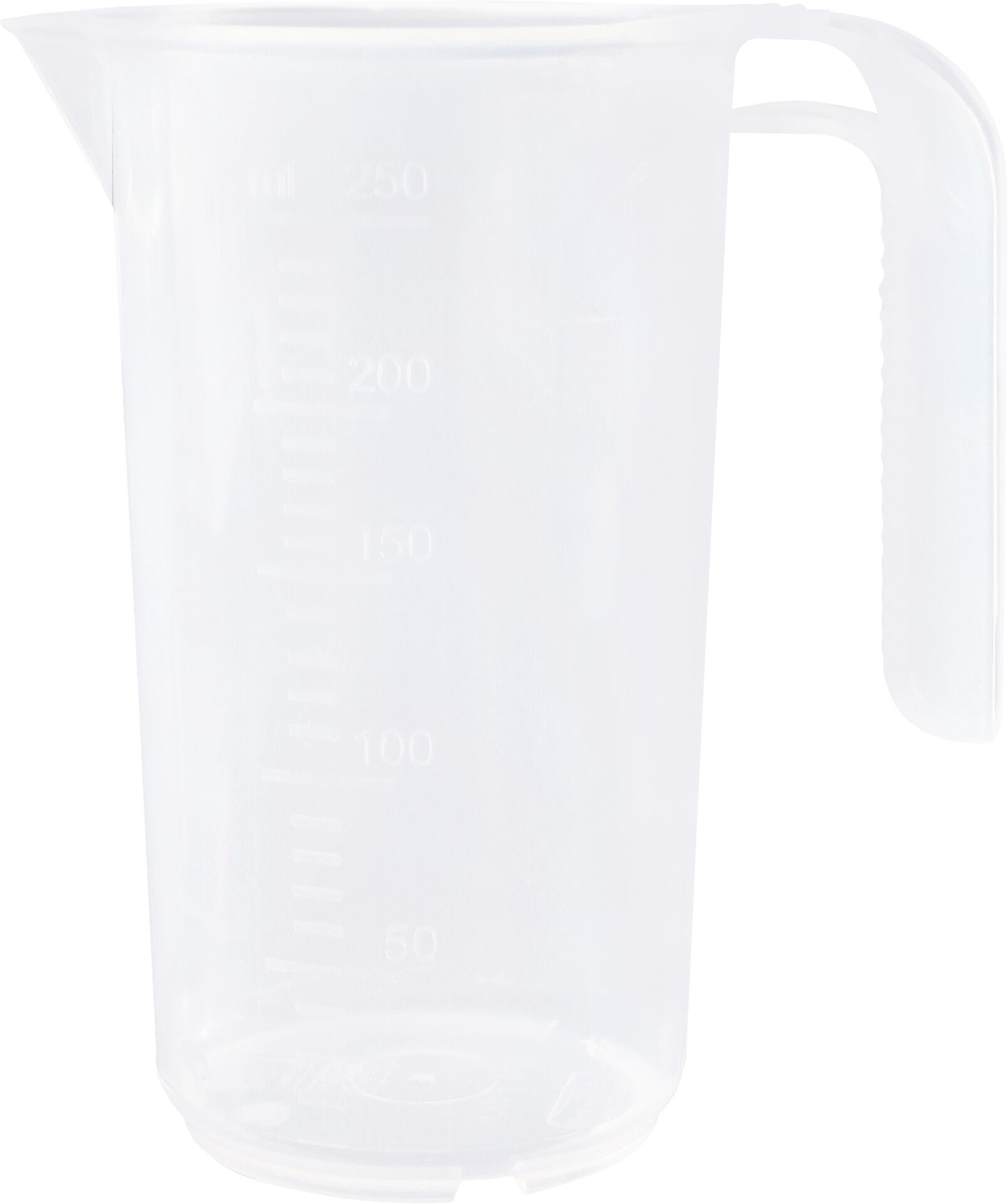 Messbecher 0,25l transparent PP mit offenem Griff