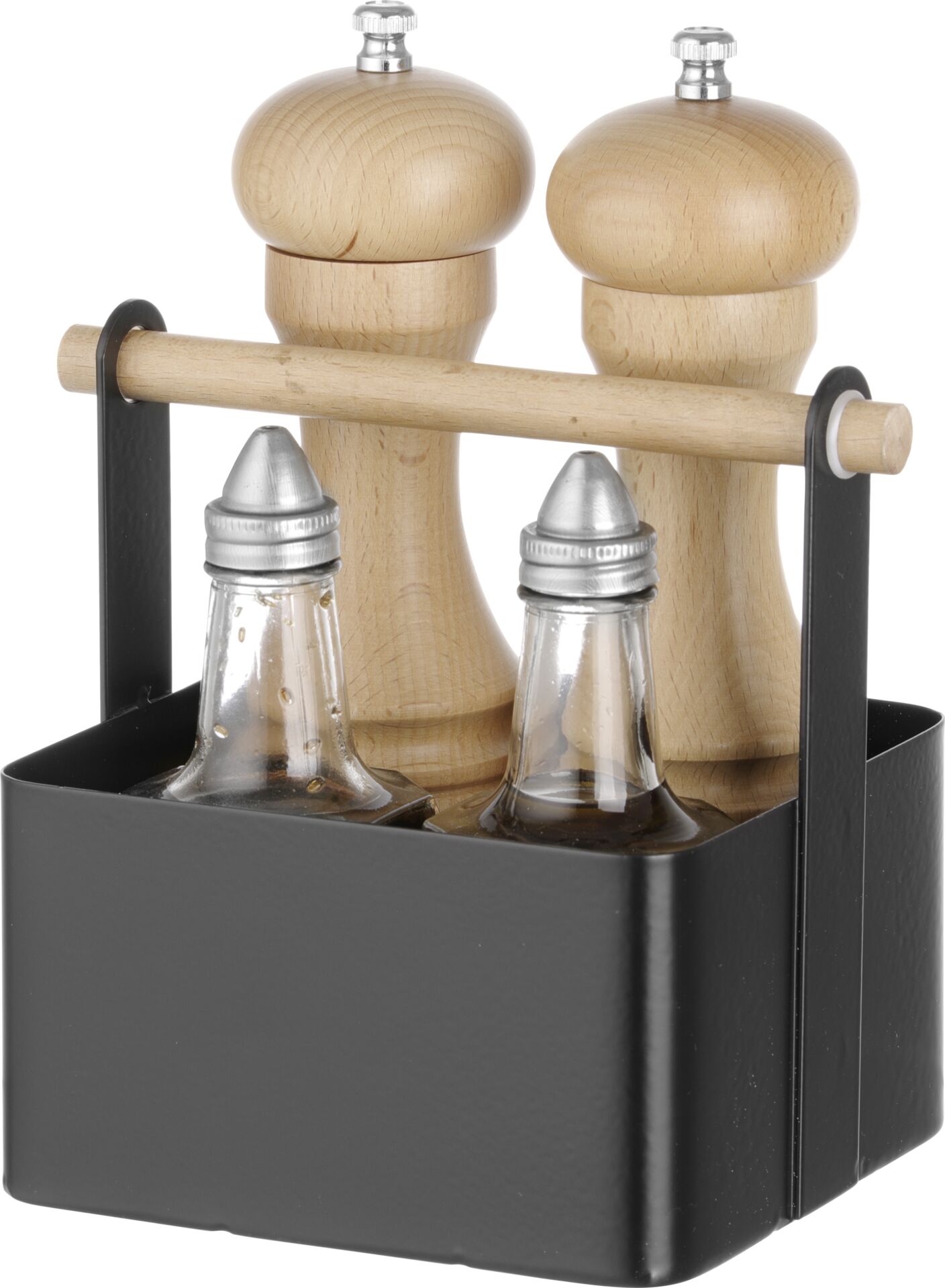 Table Caddy schwarz, Edelstahl 17,3x13,1x16,1cm