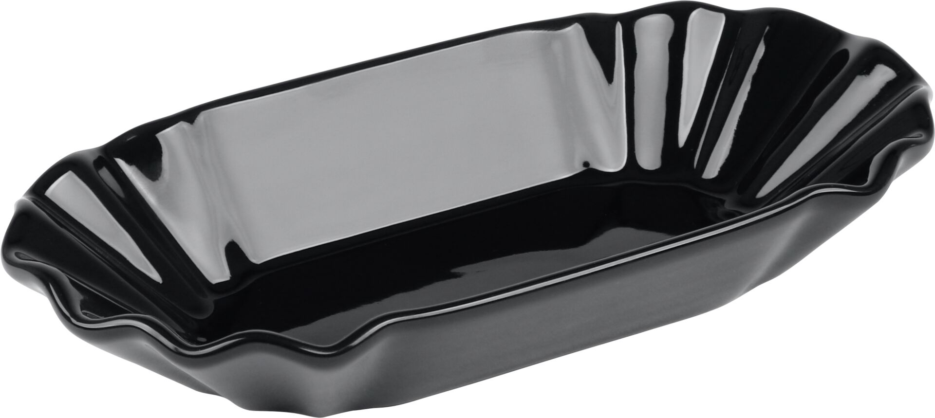 Pommesschale "Snack Line" schwarz Porzellan 20,5x10,5x3,5 cm VPE 6