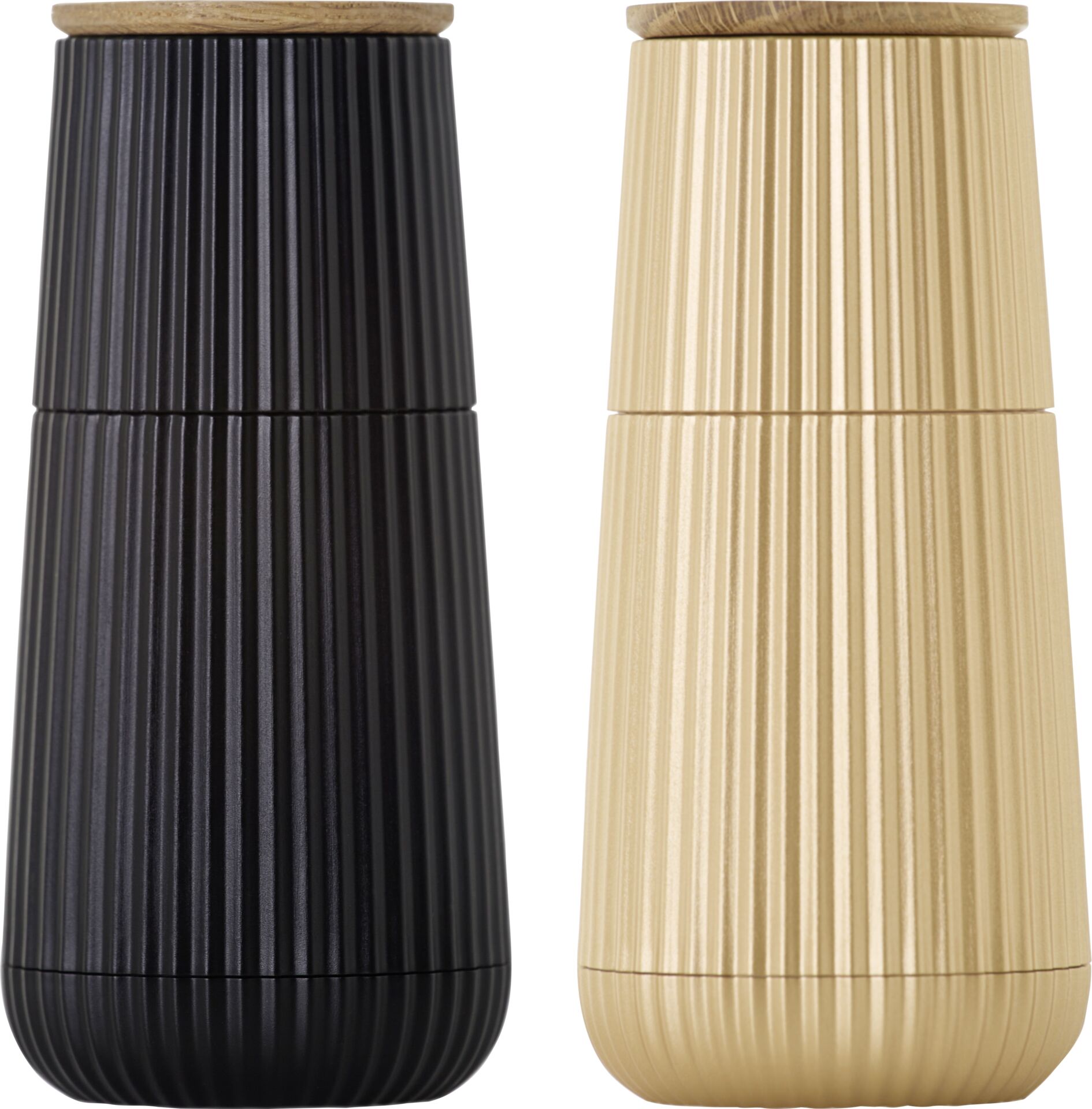 Salz- & Pfeffermühlen-Set "Scape" schwarz&gold Ø5,8cm H:12,3cm