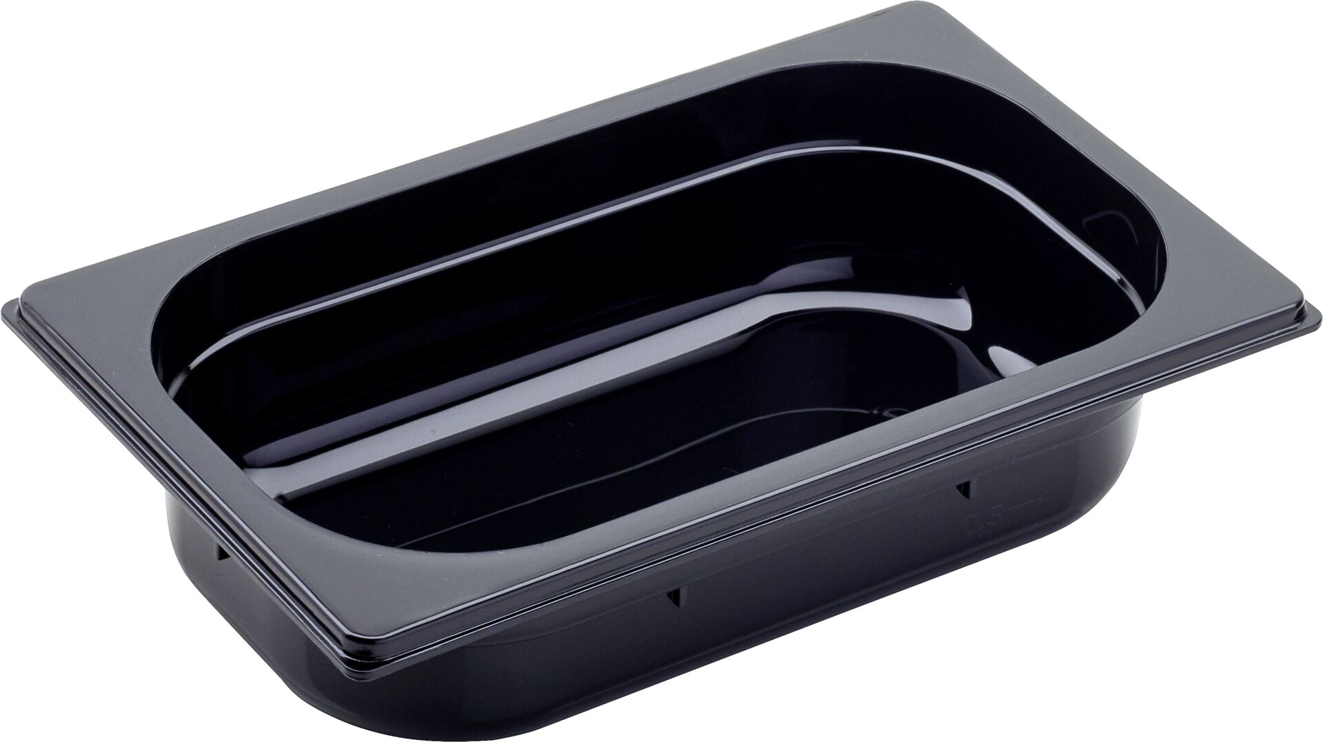 GN Behälter 1/4 Polycarbonat schwarz T: 65mm, 2,1L
