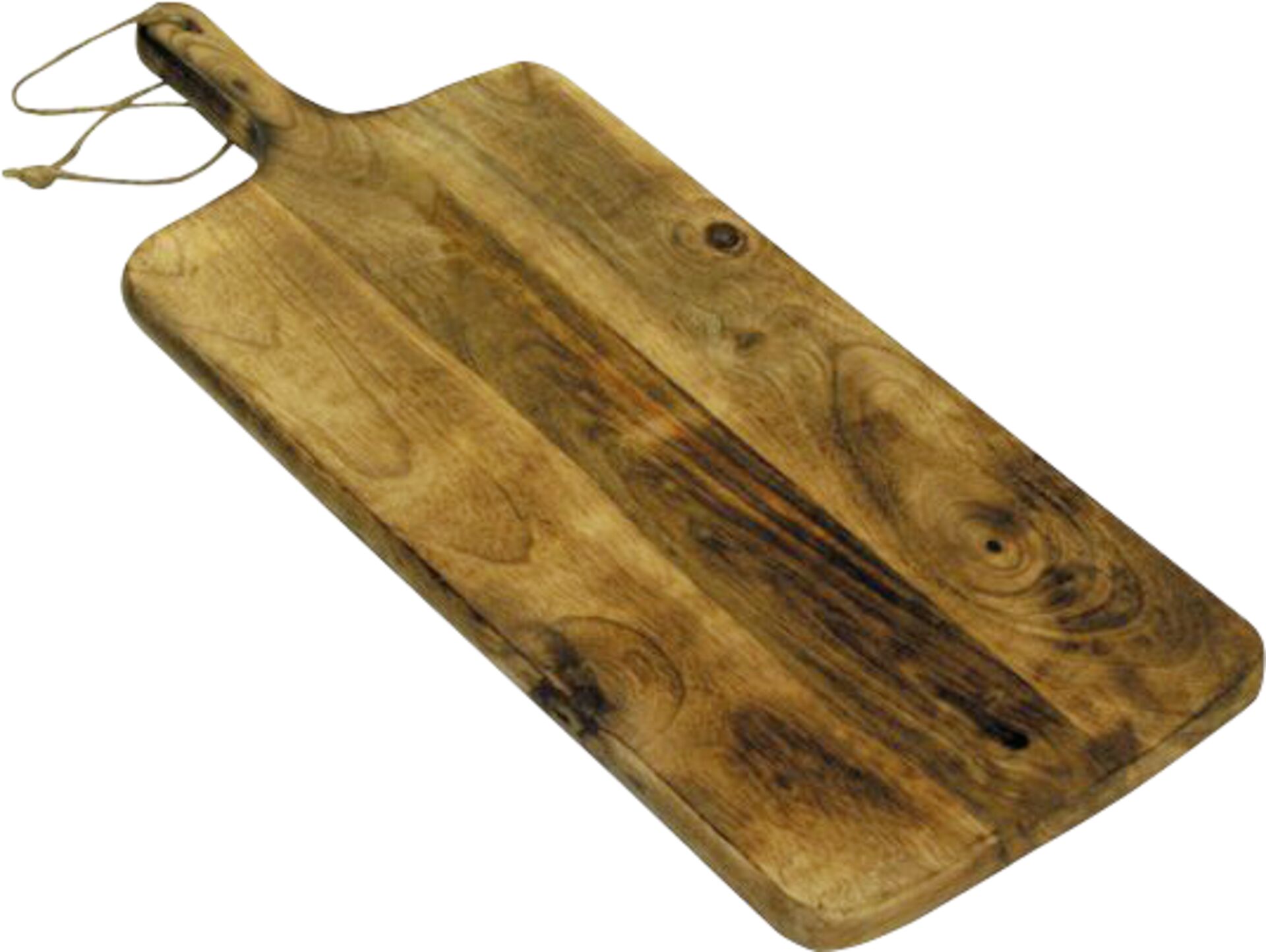 Kernakazienbrett mit Griff, H: 2 cm rechteckig gerundet 38 x 18,5 cm, Grifflänge