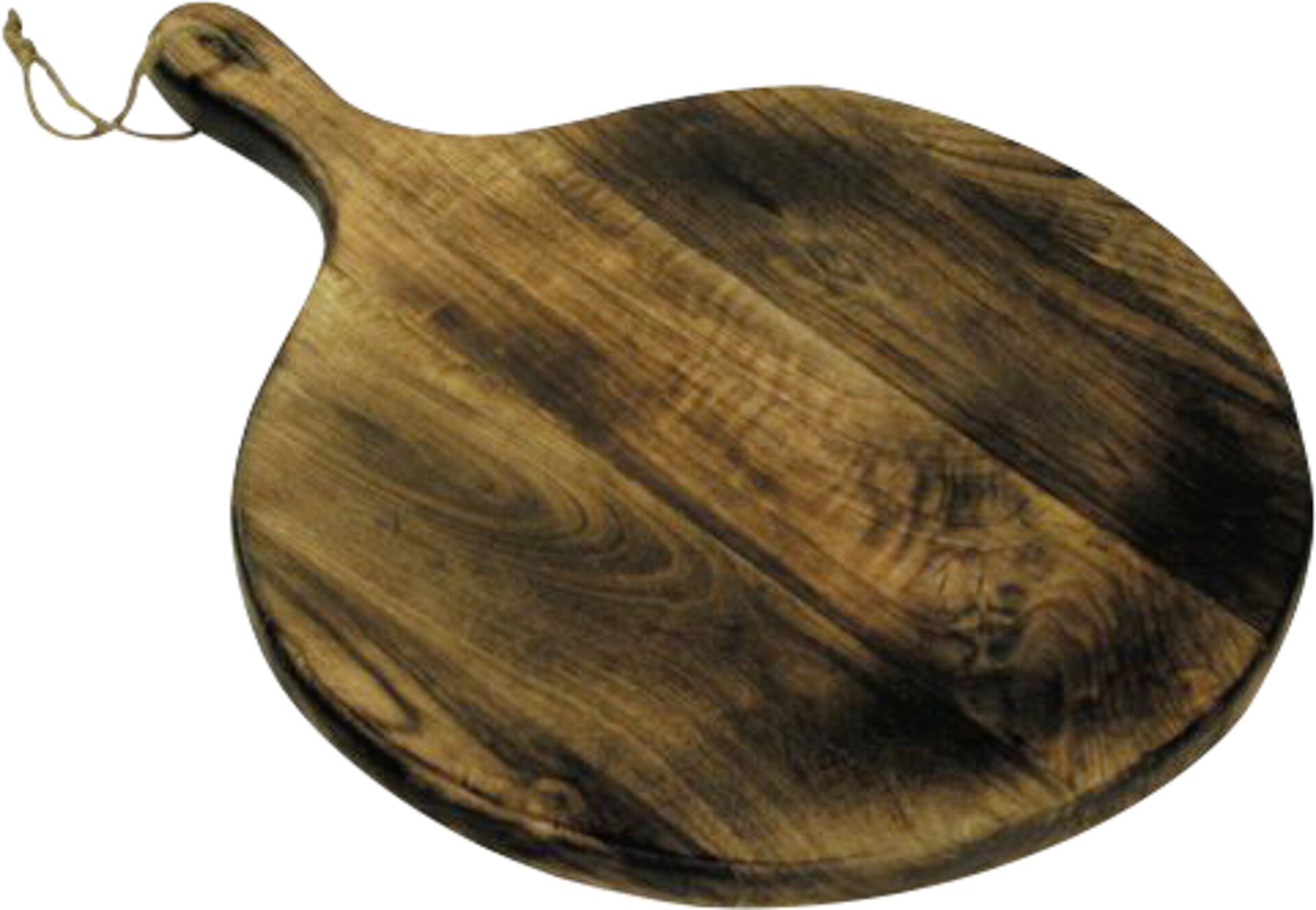 Kernakazienbrett mit Griff, H: 2 cm rund Ø30 cm, Grifflänge: 12cm
